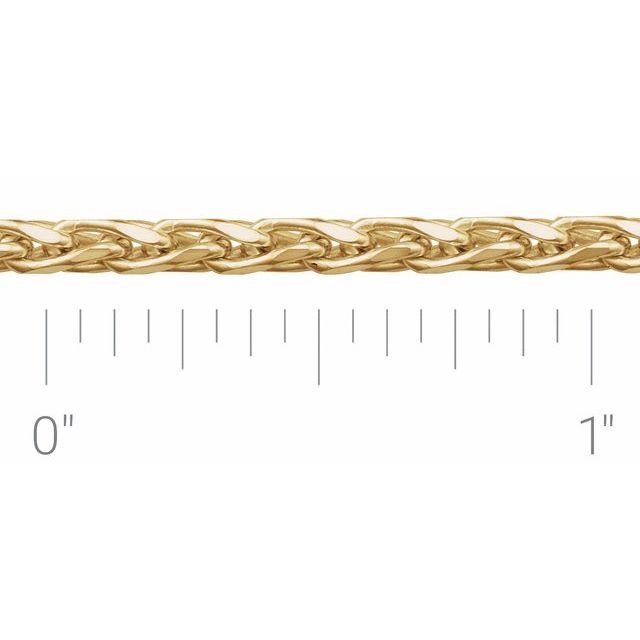 14K Yellow 2.75 mm Diamond-Cut Wheat Chain by the Inch
