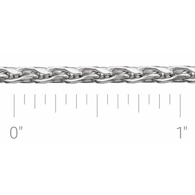 14K White 2.75 mm Diamond-Cut Wheat Chain by the Inch
