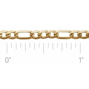 14K Yellow 3 mm Figaro Chain by the Inch
