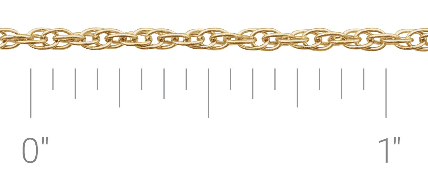 14K Yellow 1.75 mm Rope Chain by the Inch