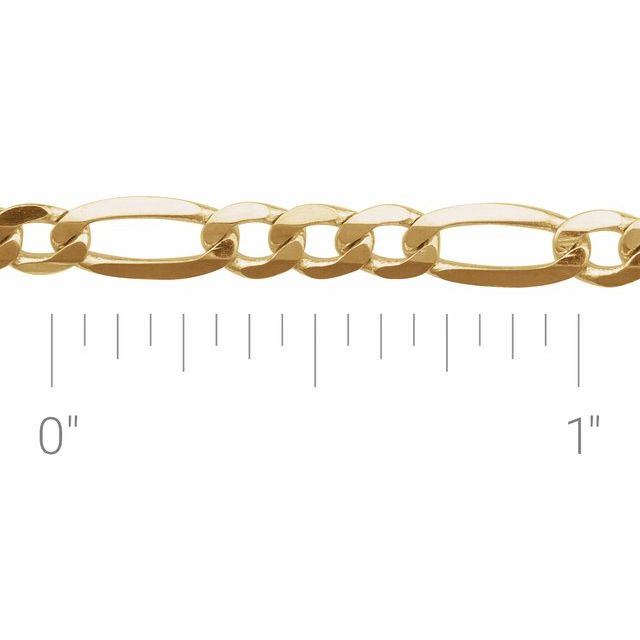 14K Yellow 4 mm Figaro Chain by the Inch
