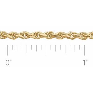 14K Yellow 2.5 mm Diamond-Cut Rope Chain by the Inch
