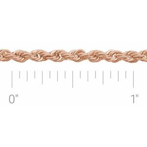 14K Rose 2.5 mm Diamond-Cut Rope Chain by the Inch 