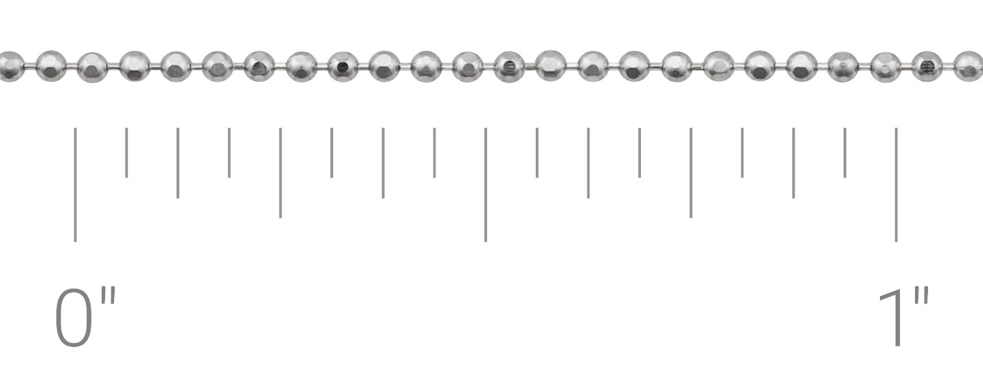 14K White 1 mm Diamond-Cut Bead Chain by the Inch