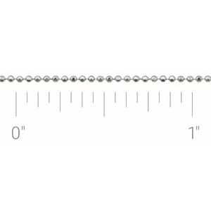 14K White 1 mm Diamond-Cut Bead Chain by the Inch