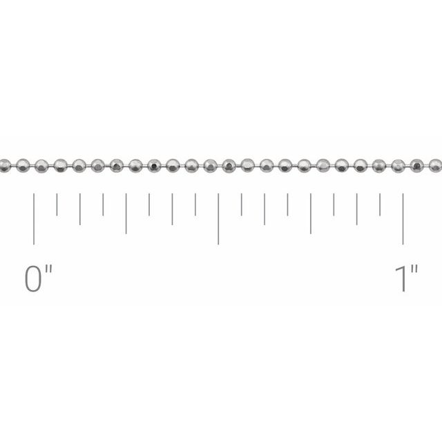 14K White 1 mm Diamond-Cut Bead Chain by the Inch