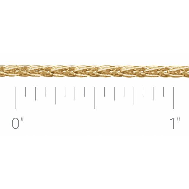 14K Yellow 2 mm Diamond-Cut Wheat Chain by the Inch