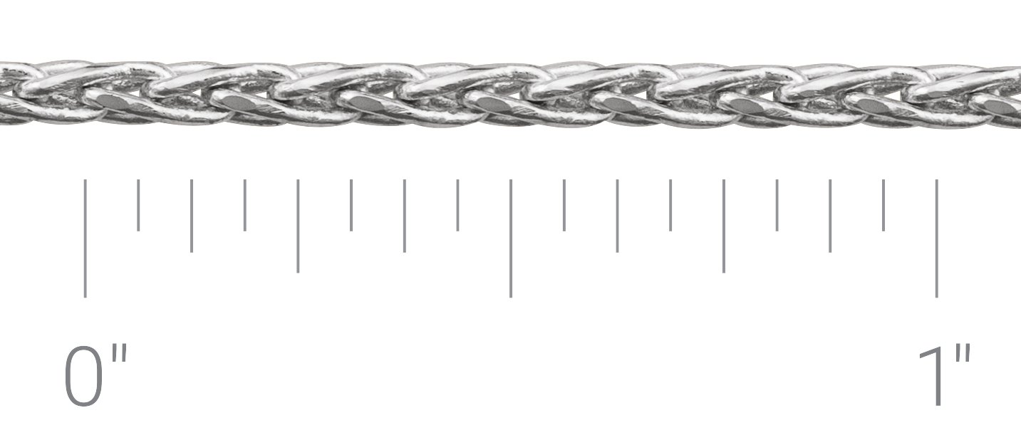 Sterling Silver 2 mm Diamond-Cut Wheat Chain by the Inch