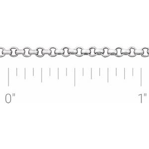 Sterling Silver 2 mm Rolo Chain by the Inch