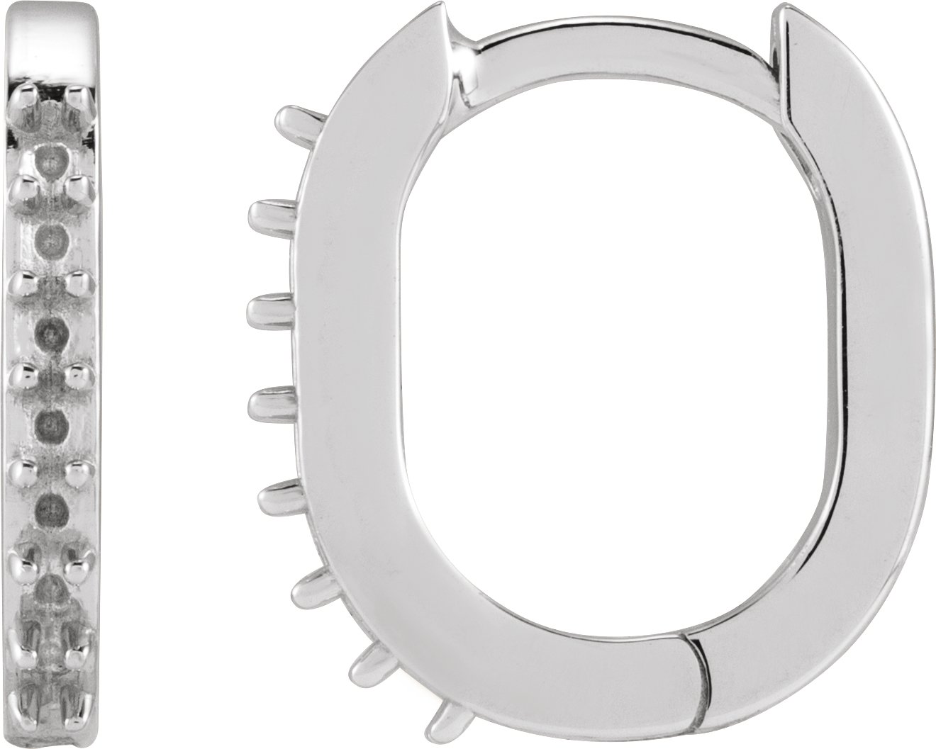 Platinum Accented 12 mm Hinged Hoop Earring Mounting