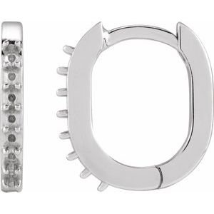 Sterling Silver Accented 15 mm Hinged Hoop Earring Mounting