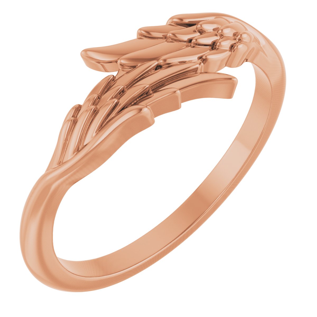 14K Rose Angel Wings Ring