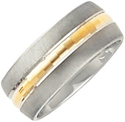 14K White and Yellow 8 mm Design Band Size 8 Ref 33421