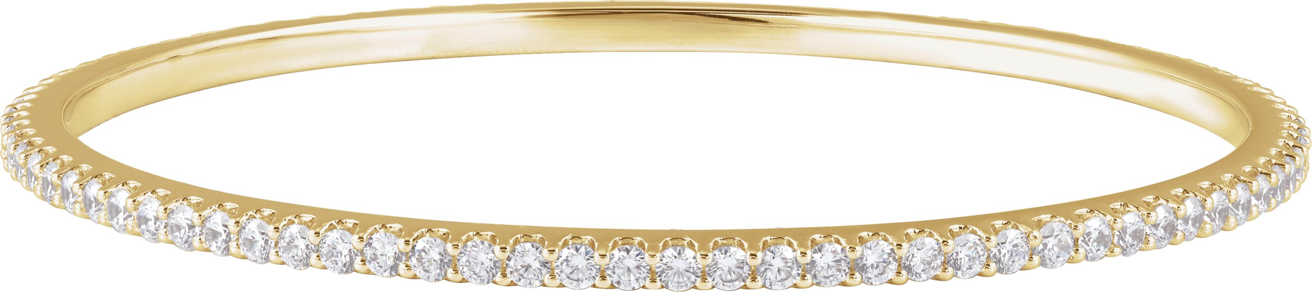 14K Жълто злато 5 CTW Natural Диамант Stackable Бенгъл 8" Bracelet