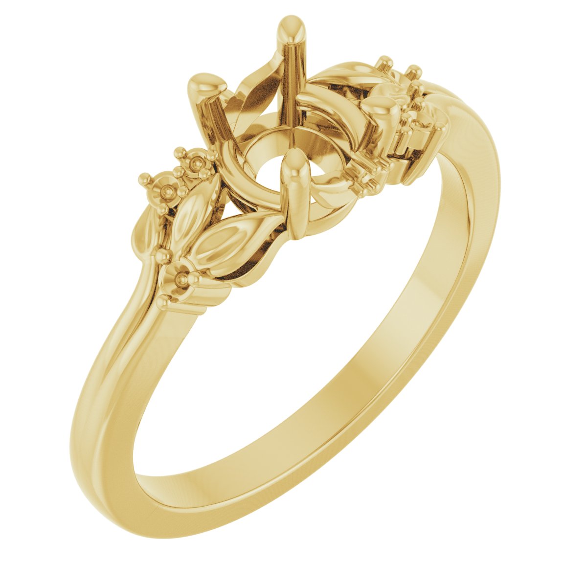 Accented Floral Engagement Ring or Band
