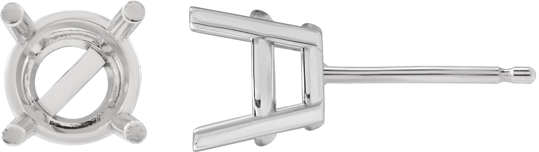 Round 4-Prong Stud Earrings