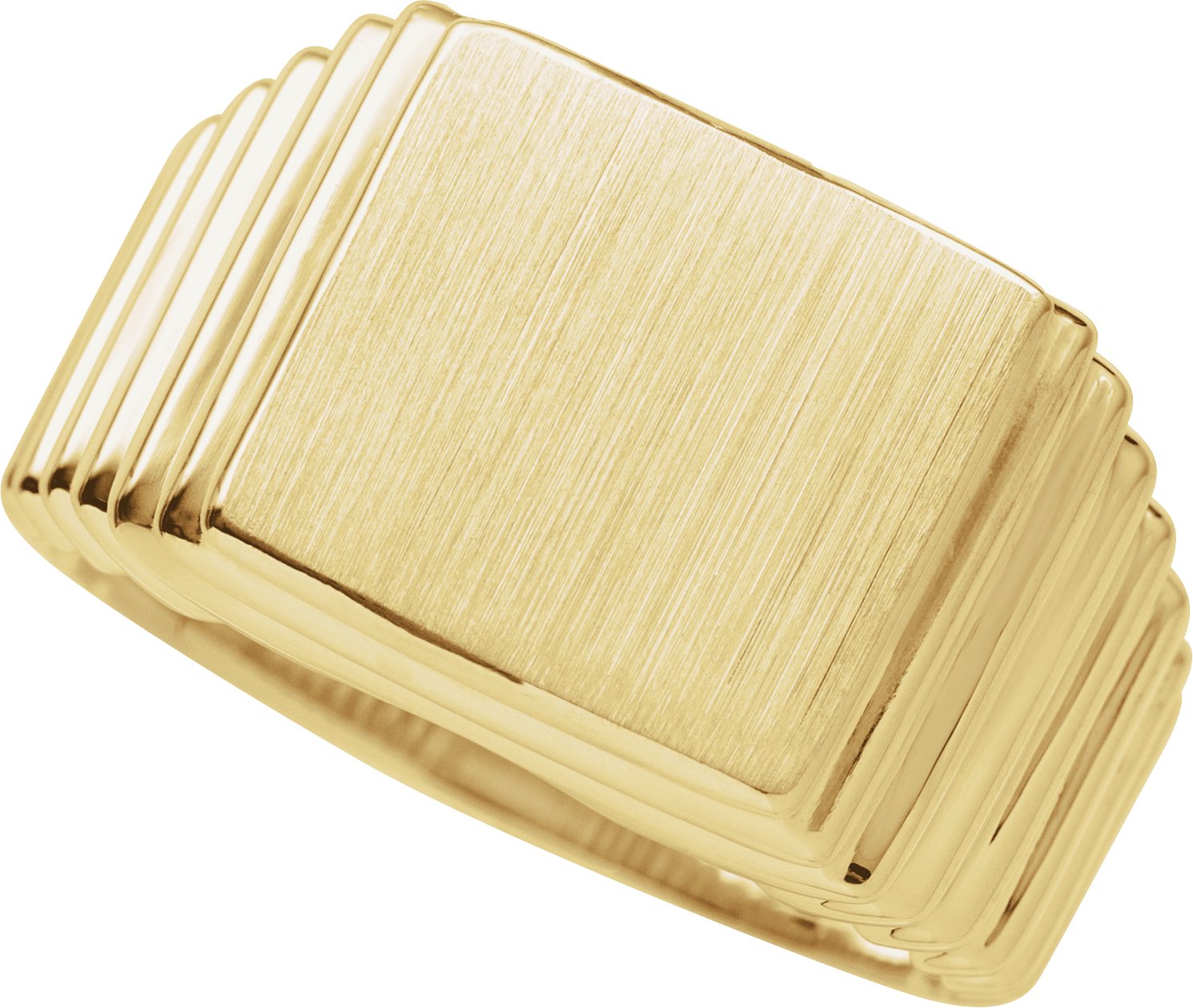 14K Yellow 14x13 mm Rectangle Signet Ring