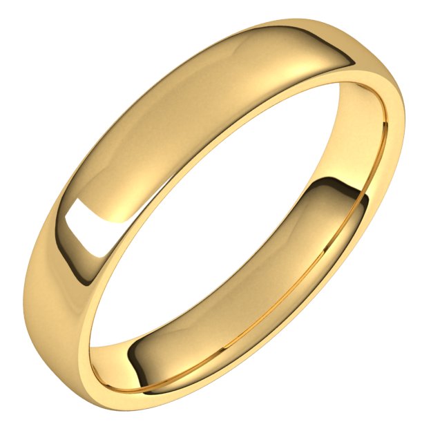 10K Yellow 4.5 mm Comfort-Fit Standard Weight European-Style Band Size 4