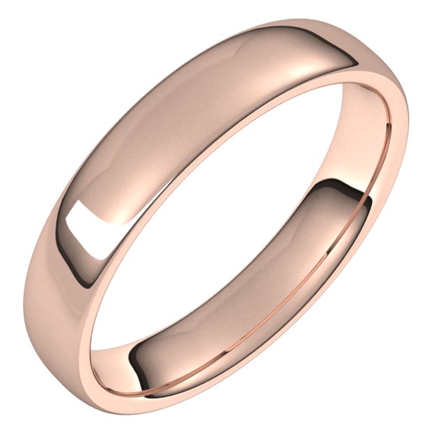 10K Rose 4.5 mm Comfort-Fit Standard Weight European-Style Band Size 4