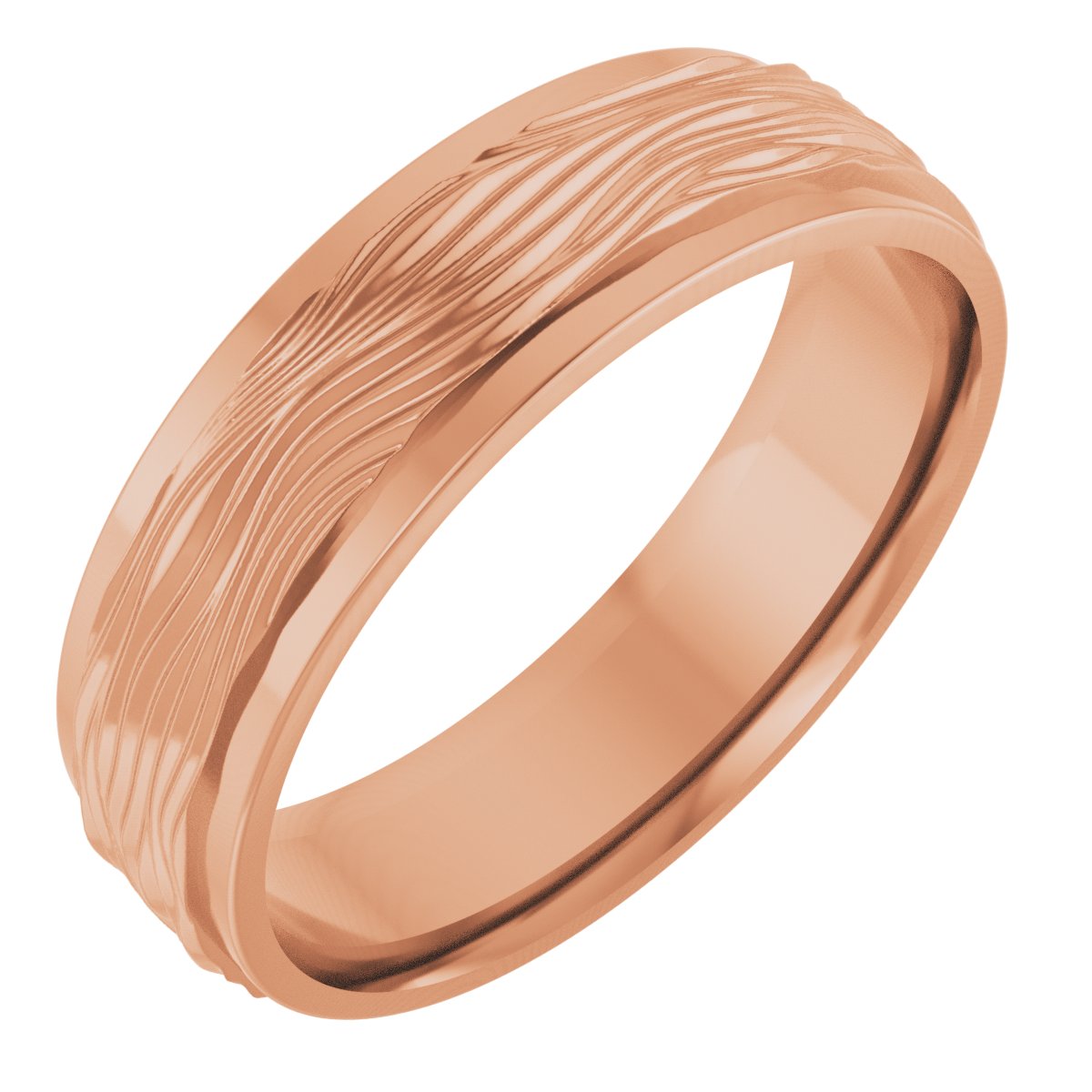 Stepped-Edge Textured Comfort-Fit Flat Band