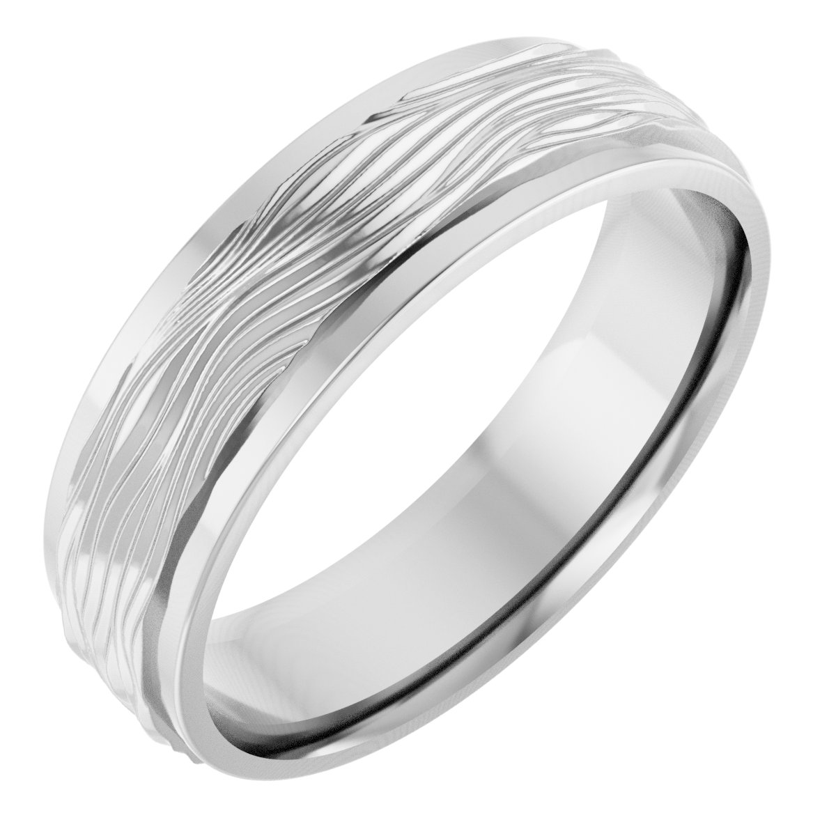 Stepped-Edge Textured Comfort-Fit Flat Band
