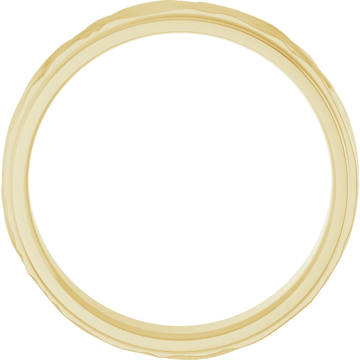 Alternative view of Stepped-Edge Textured Comfort-Fit Band – 14K Yellow Gold