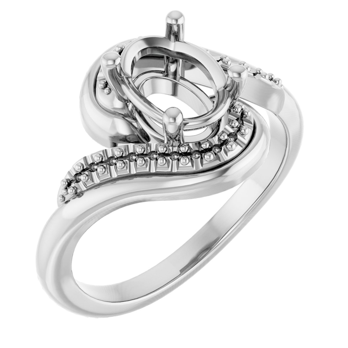 Accented Bypass Engagement Ring