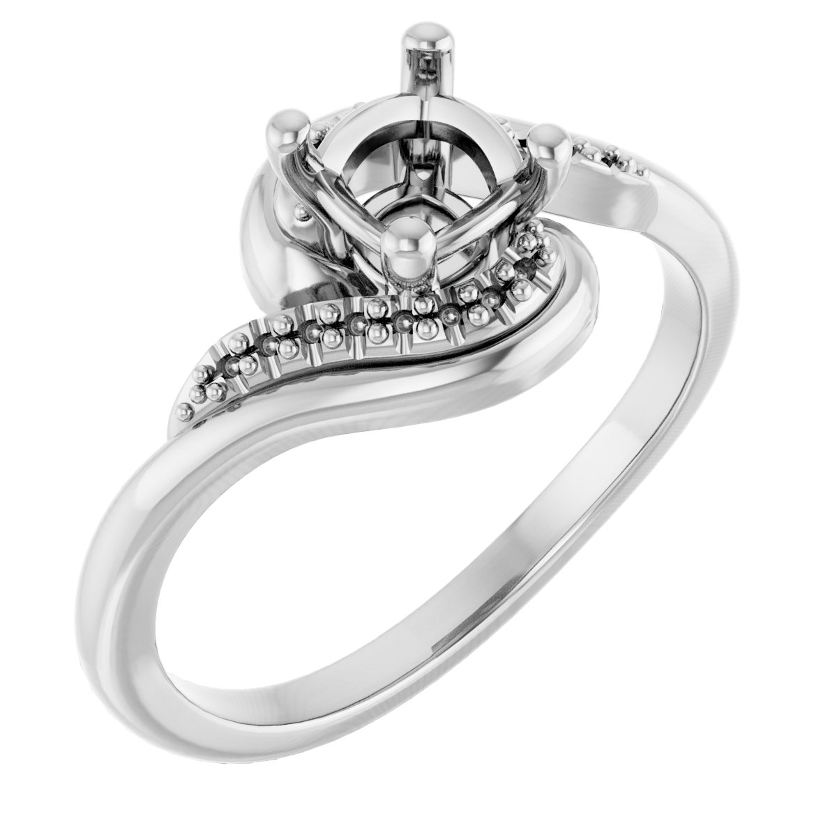 Accented Bypass Engagement Ring