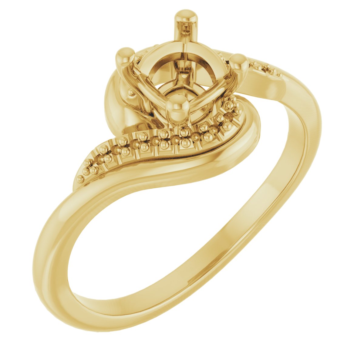 Accented Bypass Engagement Ring