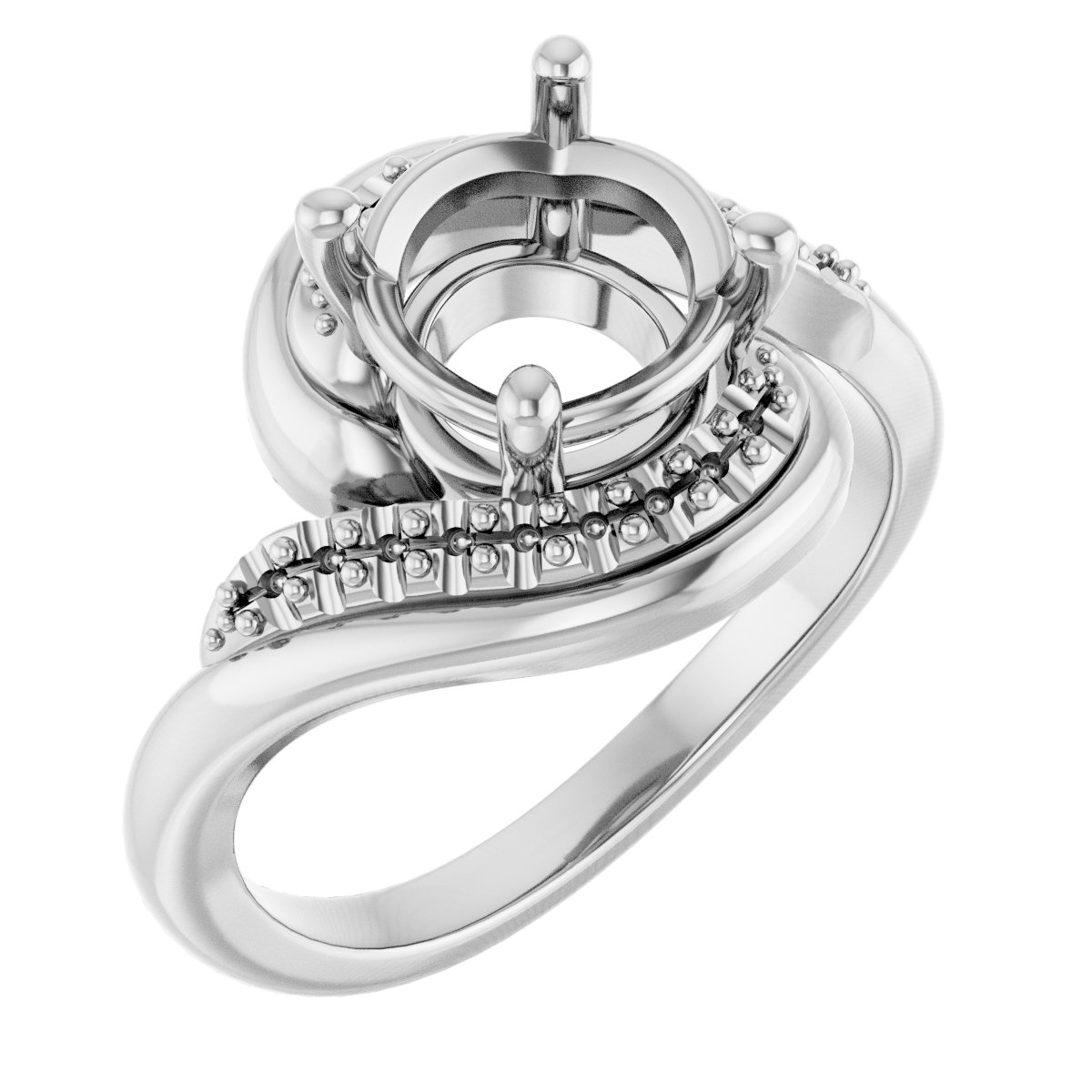Accented Bypass Engagement Ring
