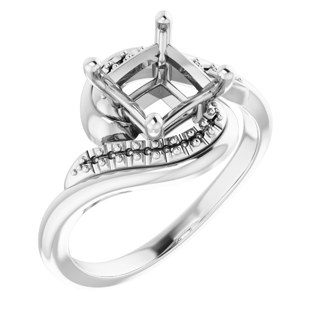 Accented Bypass Engagement Ring