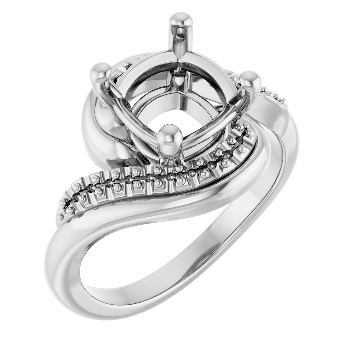 Accented Bypass Engagement Ring