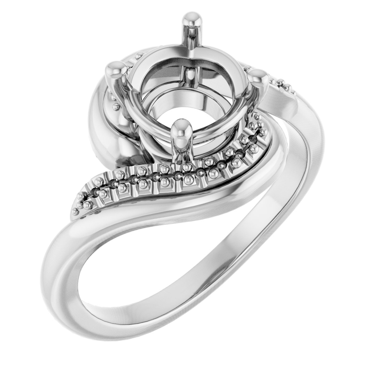 Accented Bypass Engagement Ring