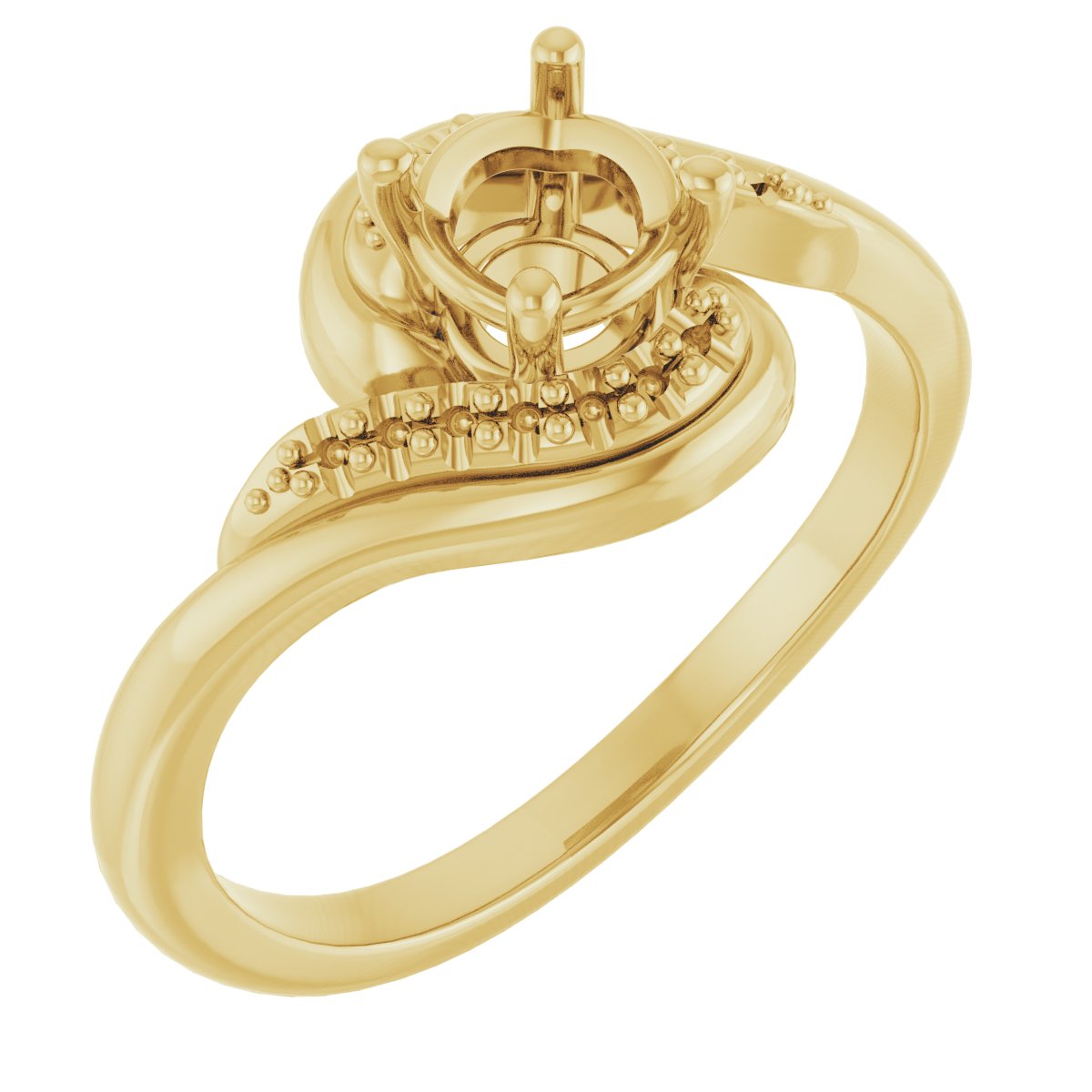 Accented Bypass Engagement Ring