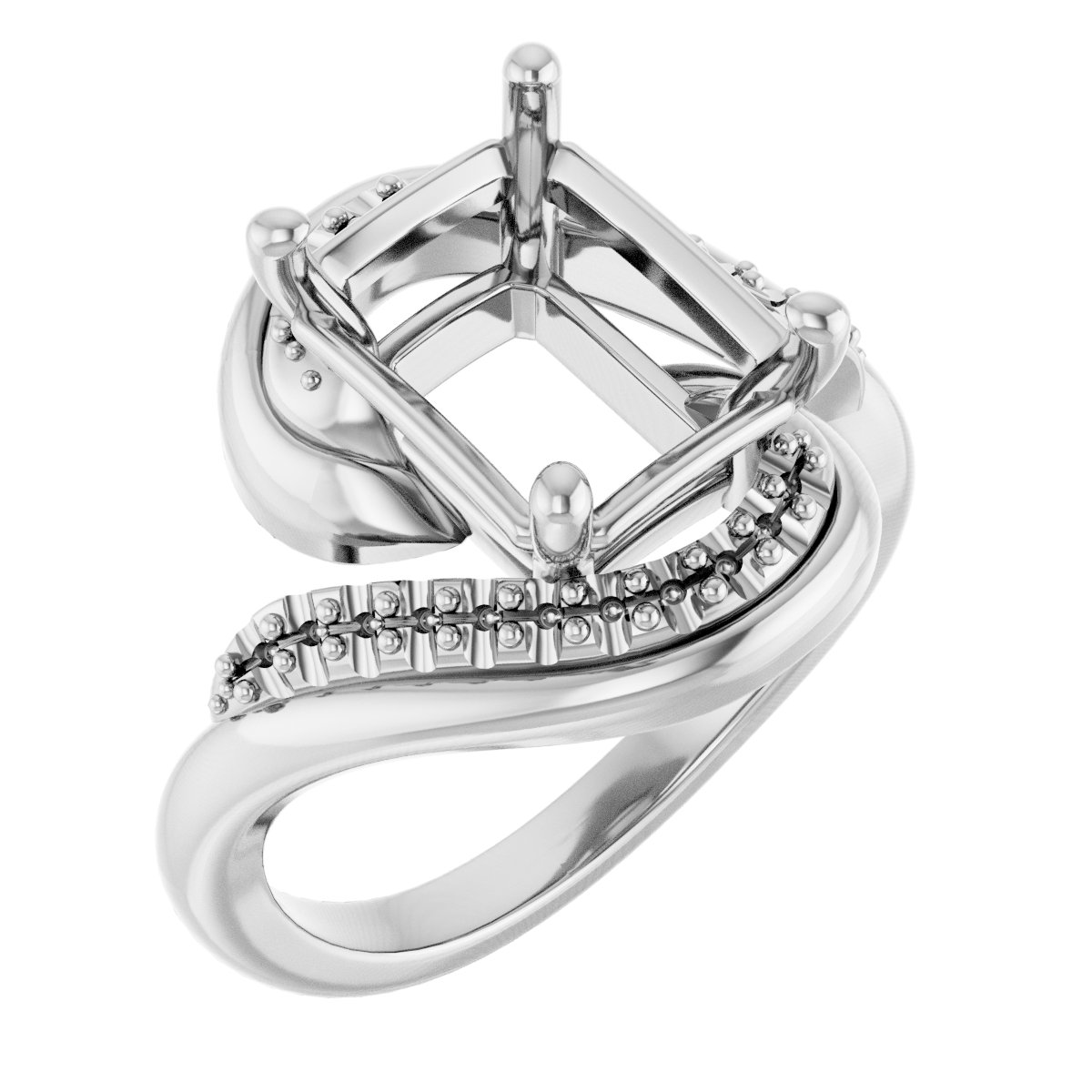 Accented Bypass Engagement Ring