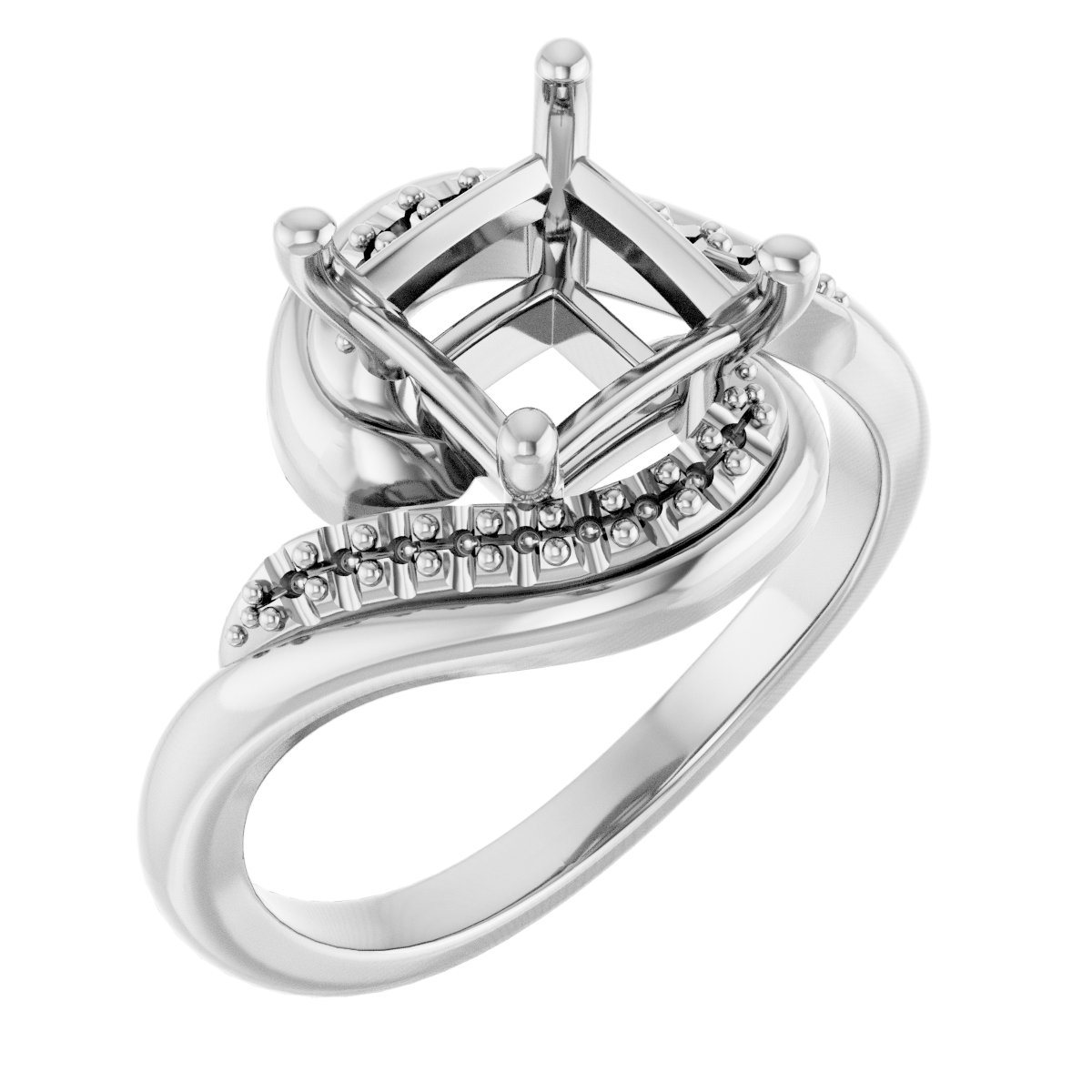 Accented Bypass Engagement Ring