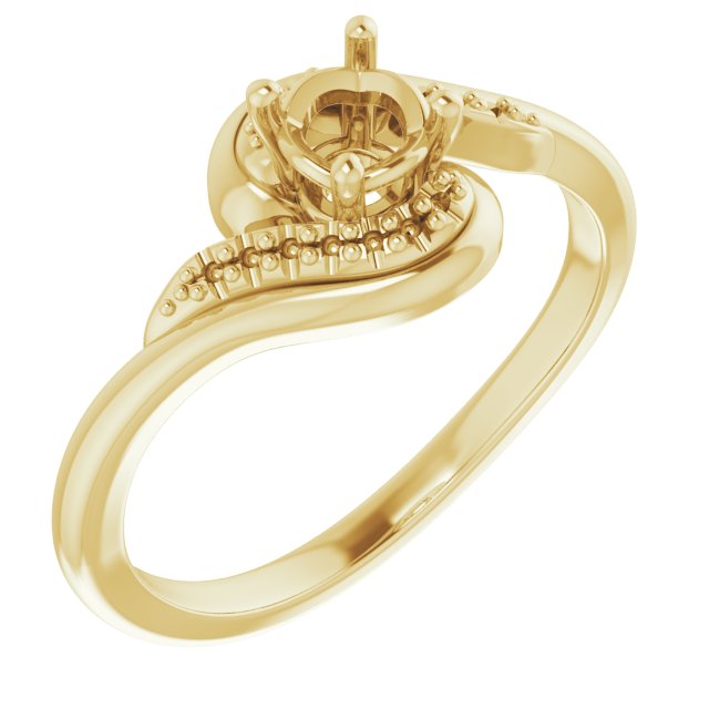 Accented Bypass Engagement Ring