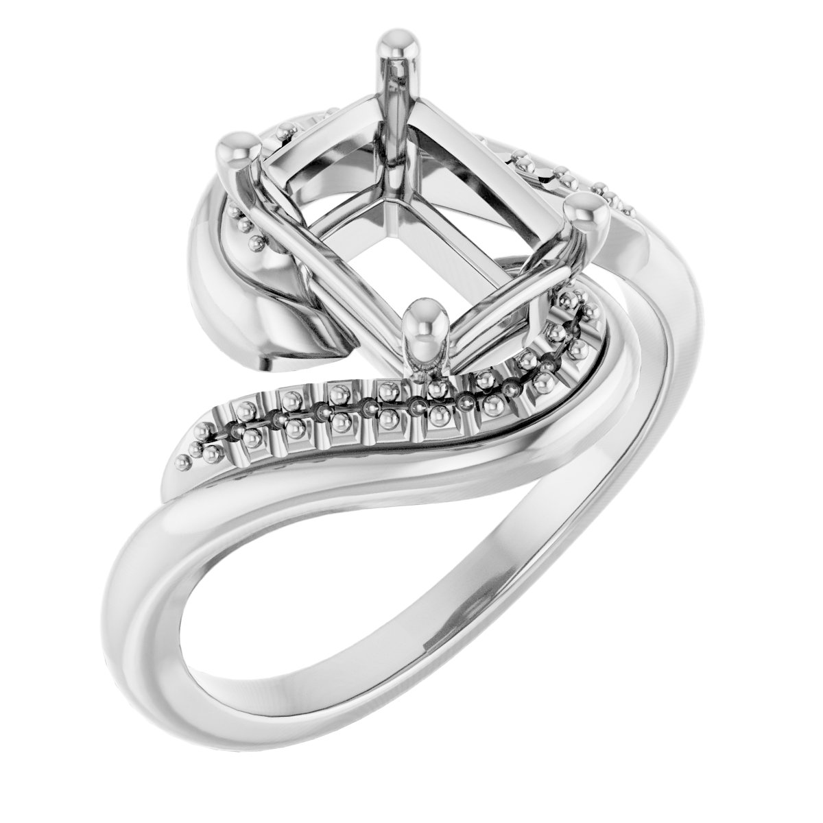 Accented Bypass Engagement Ring