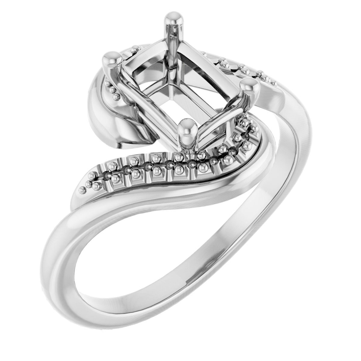 Accented Bypass Engagement Ring