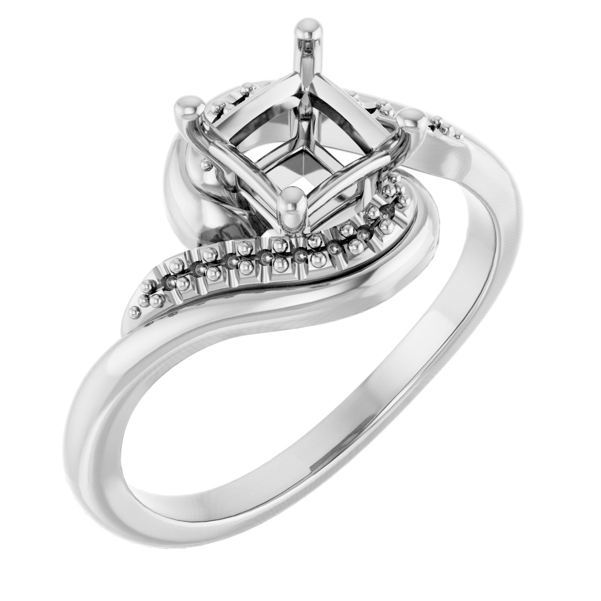 Accented Bypass Engagement Ring