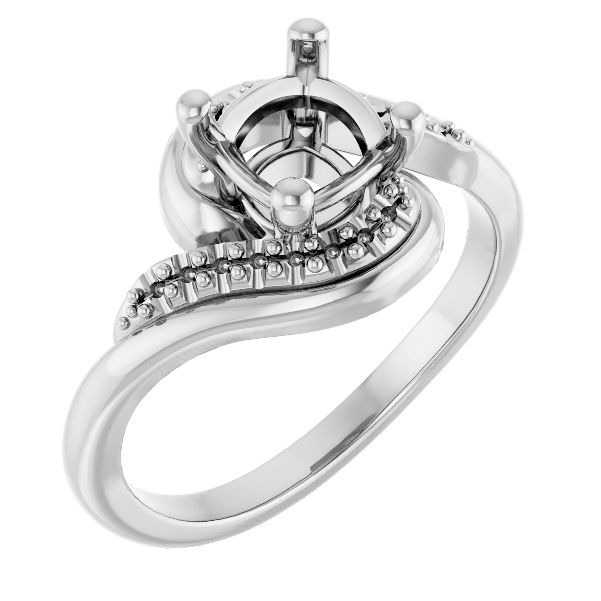 Accented Bypass Engagement Ring