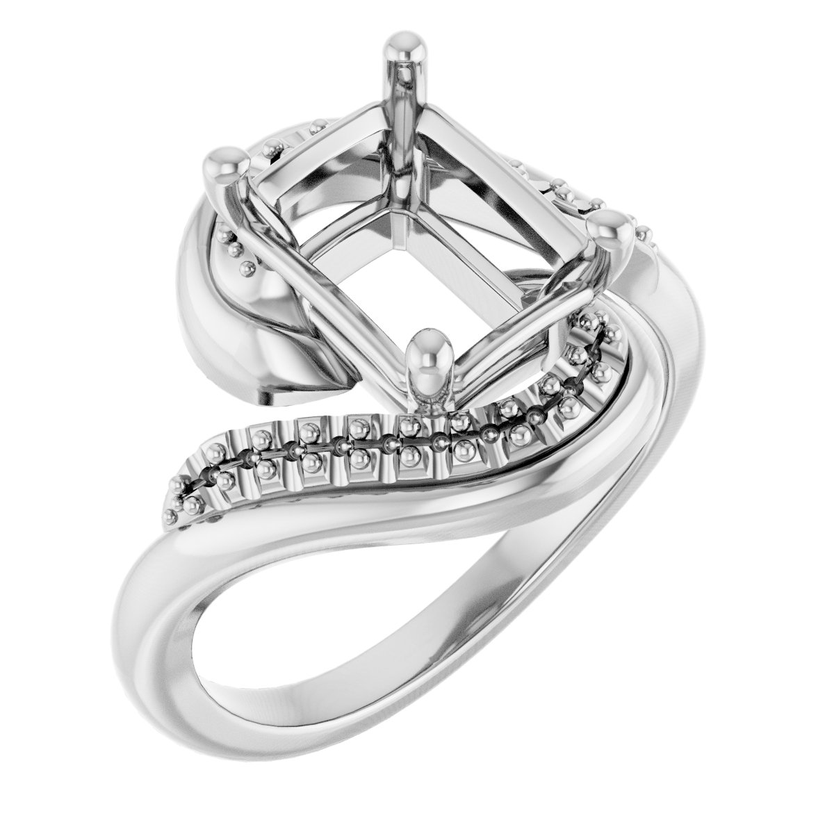 Accented Bypass Engagement Ring