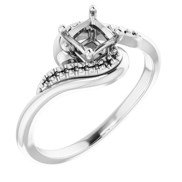 Accented Bypass Engagement Ring