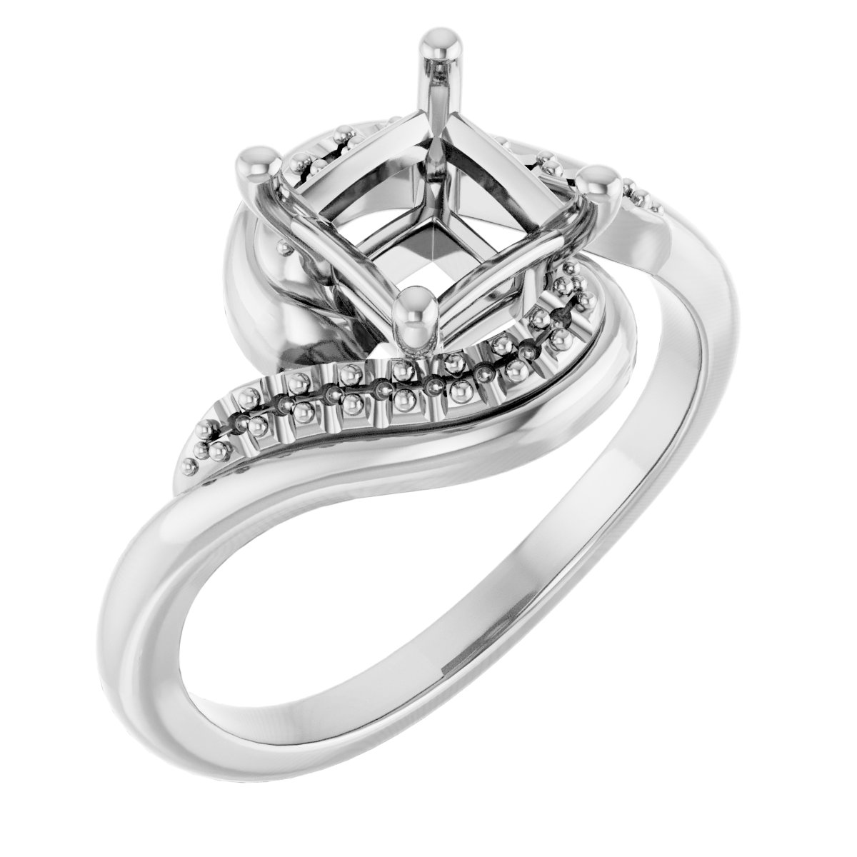 Accented Bypass Engagement Ring