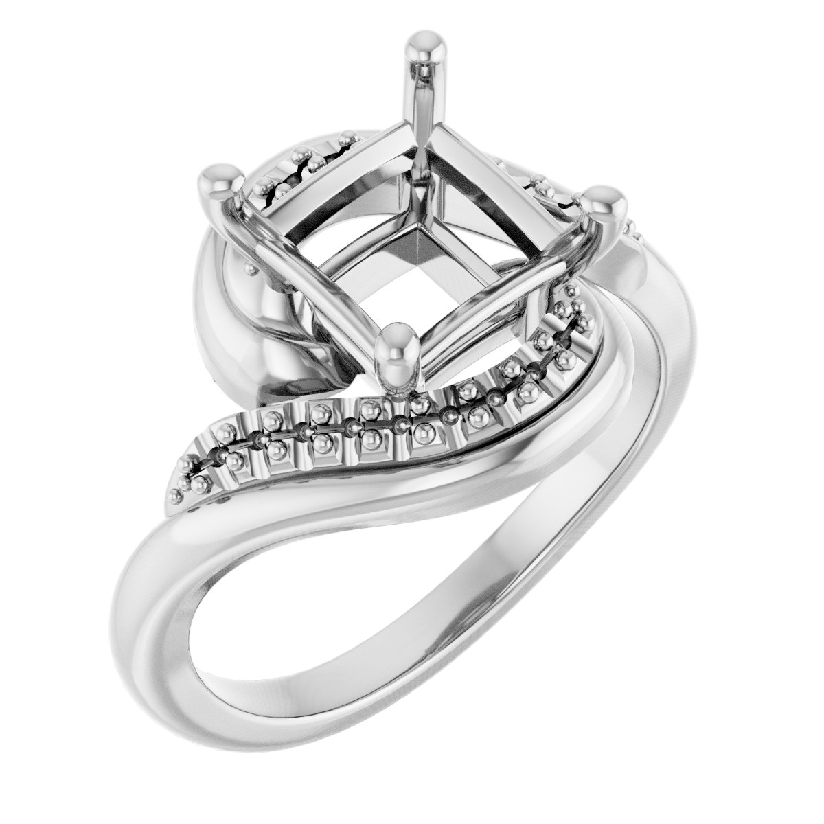 Accented Bypass Engagement Ring