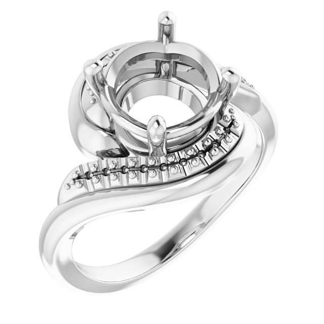 Accented Bypass Engagement Ring