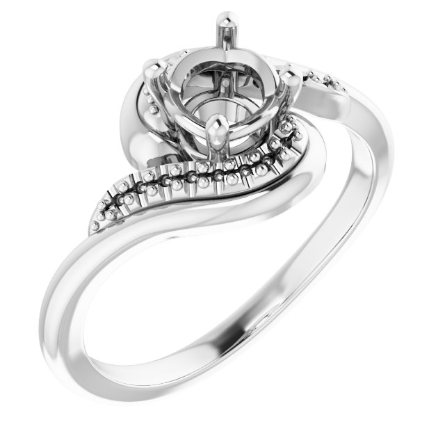 Accented Bypass Engagement Ring