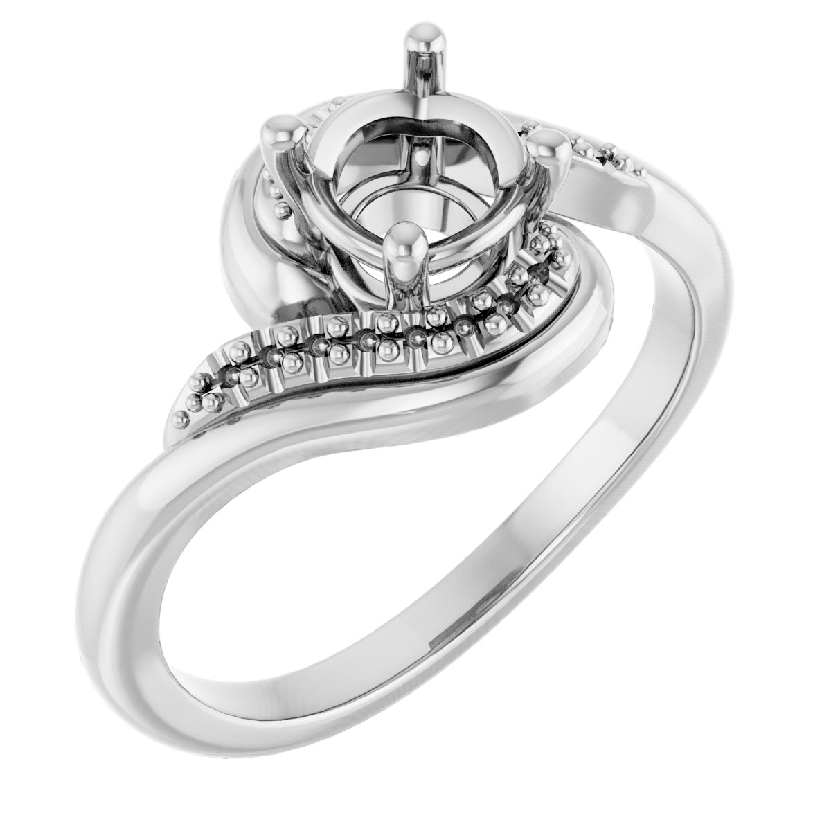 Accented Bypass Engagement Ring
