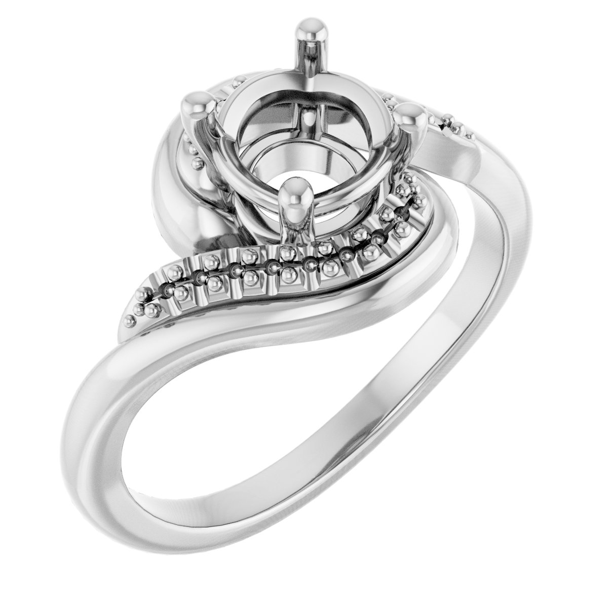 Accented Bypass Engagement Ring
