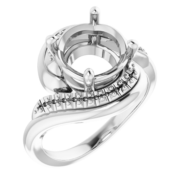 Accented Bypass Engagement Ring